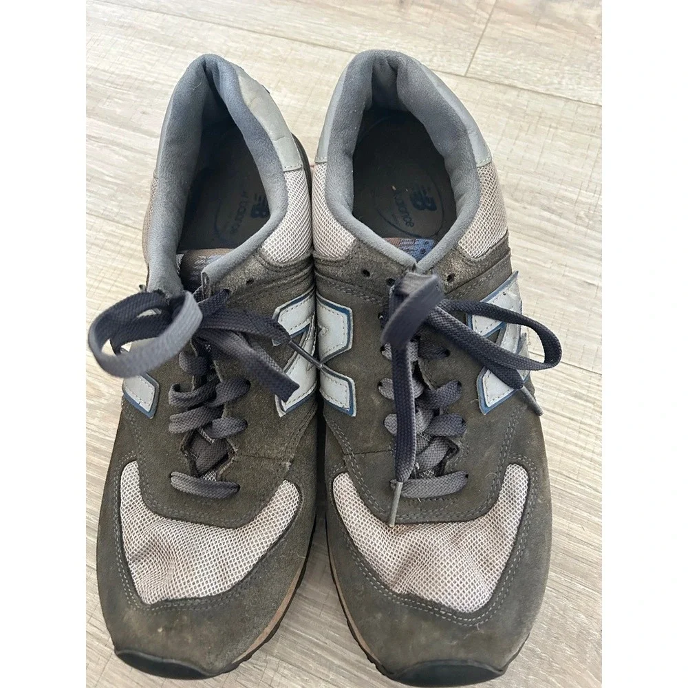New Balance 574 Olive Green Grey Suede Mesh Sneakers‎ ML574NGB Mens 10